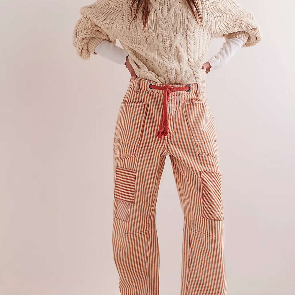 Free People Moxie Jeans in Citrus Stripe